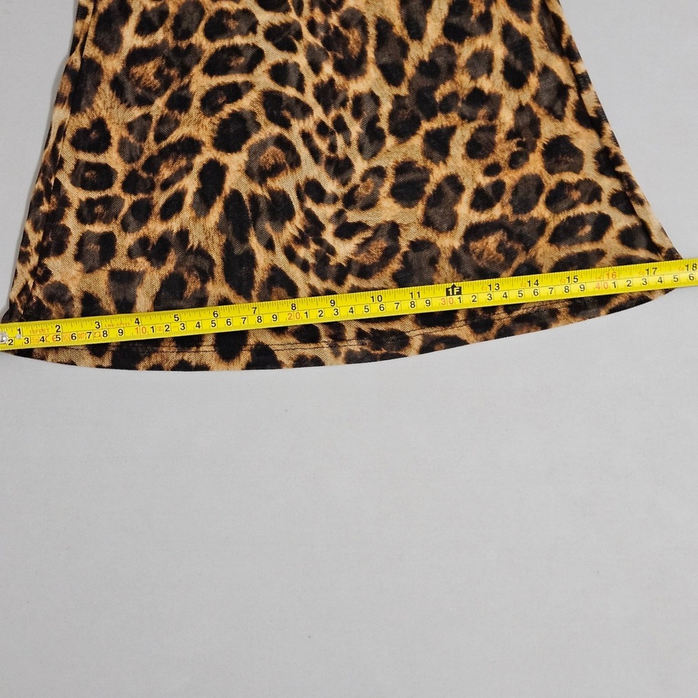 Forever 21 Leopard Print Flare Pants Y2K Indie Grunge Stretch Mesh ClubKidAlt 0X - Picture 8 of 8